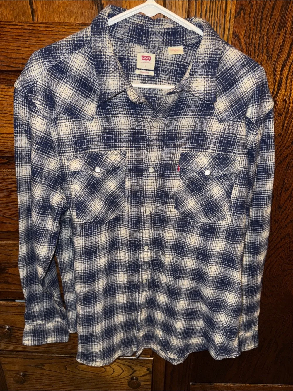 Levi’s Men’s Large Heavyweight Plaid Snap Front Shirt Jacket Overshirt